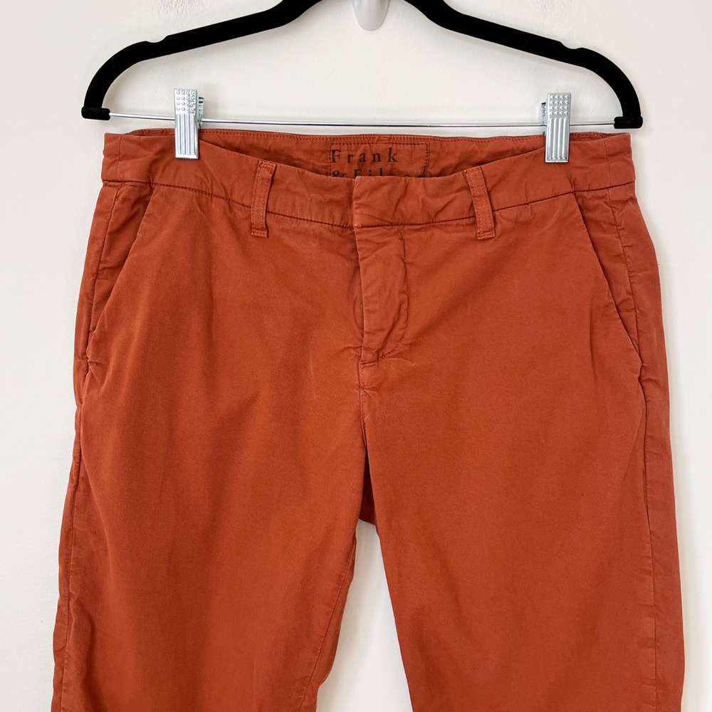 Frank & Eileen Wicklow Chino Crop Pants Raw Hem Womens 6 Rust - Picture 3 of 12